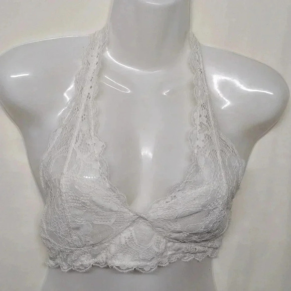 Signature8 Halter Bralette White Lace New Small - Picture 1 of 7